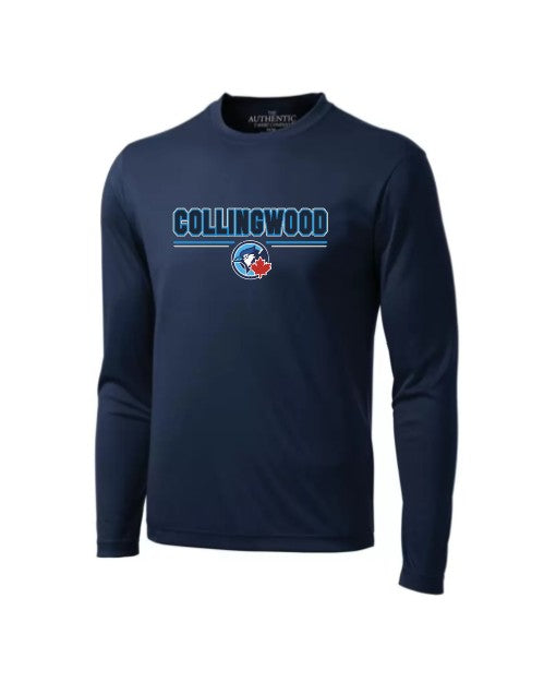 COLLINGWOOD - Navy Long Sleeve Drifit T-shirt