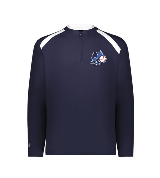 Québec Région - Long Sleeve Cage Jacket 1/4 zip bleu marin