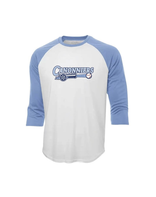 Canonniers *all sizes* - 3/4 sleeve blanc & carolina blue